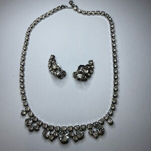 Vintage Rhinestone Necklace and Earring set